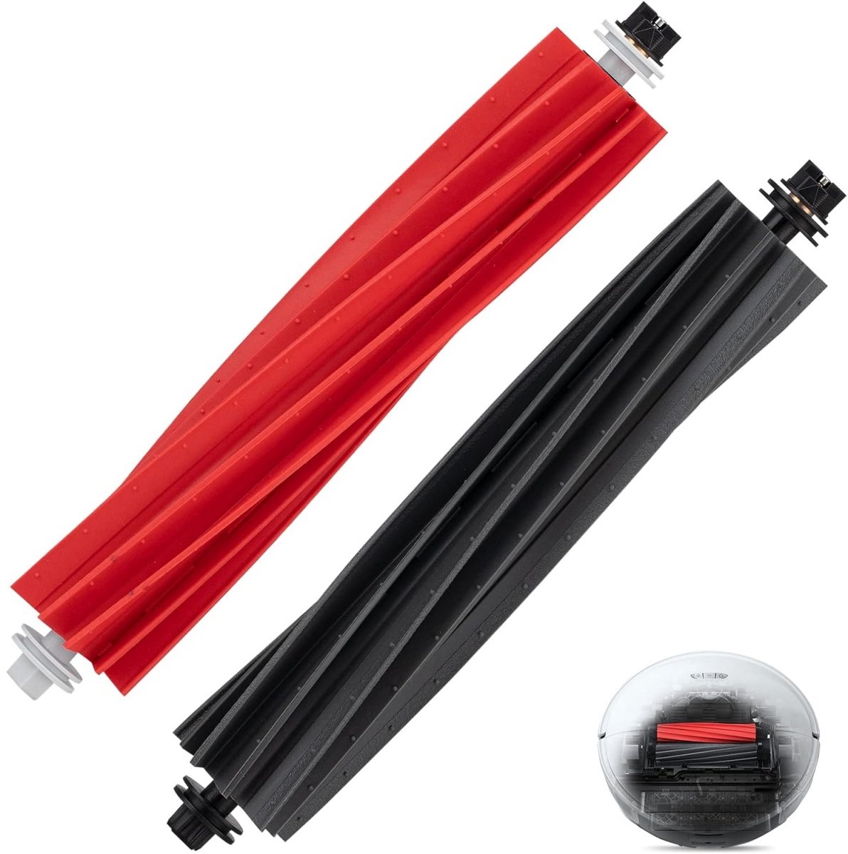 TOVBMUP 2 Stuks Stofzuigerborstels - Rubber Rolborstel Set - Geschikt voor roborock S8/S8+/S8 Pro Ultra/Q8 Max/Q8 Max+/Q5 Max - Verwijdert Haren en Vuil Makkelijk - Stil en Vloervriendelijk - Rubber