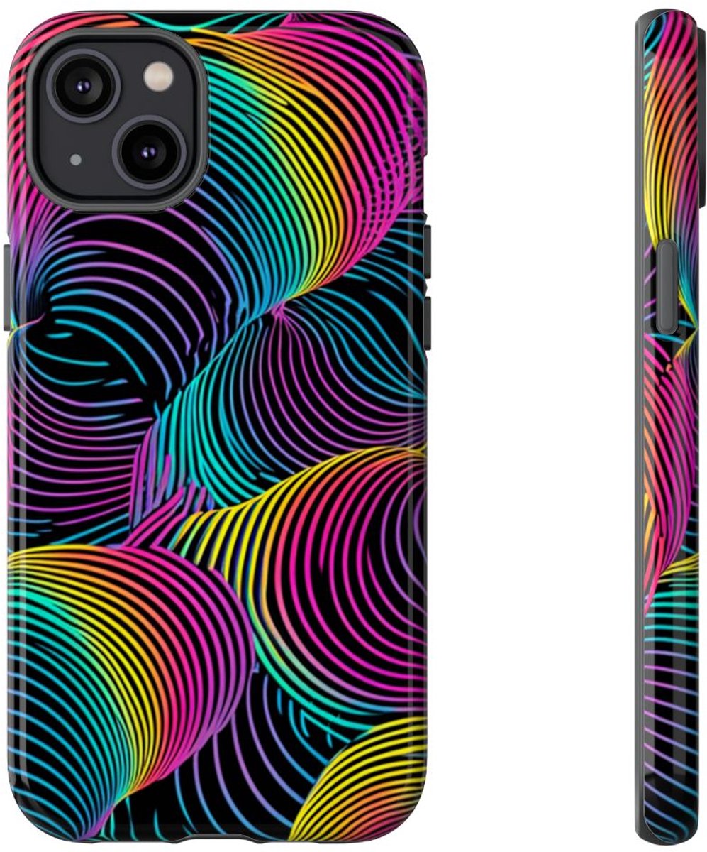 Kleurrijk Psychedelisch Optisch Patroon – Telefoonhoesje Geschikt voor iPhone 14 Plus