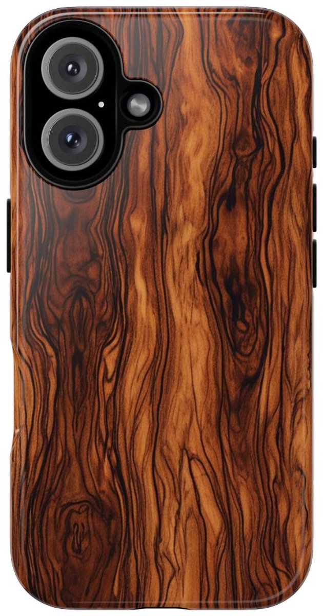 Luxe Burlhoutstructuur – Telefoonhoesje Geschikt voor iPhone 16