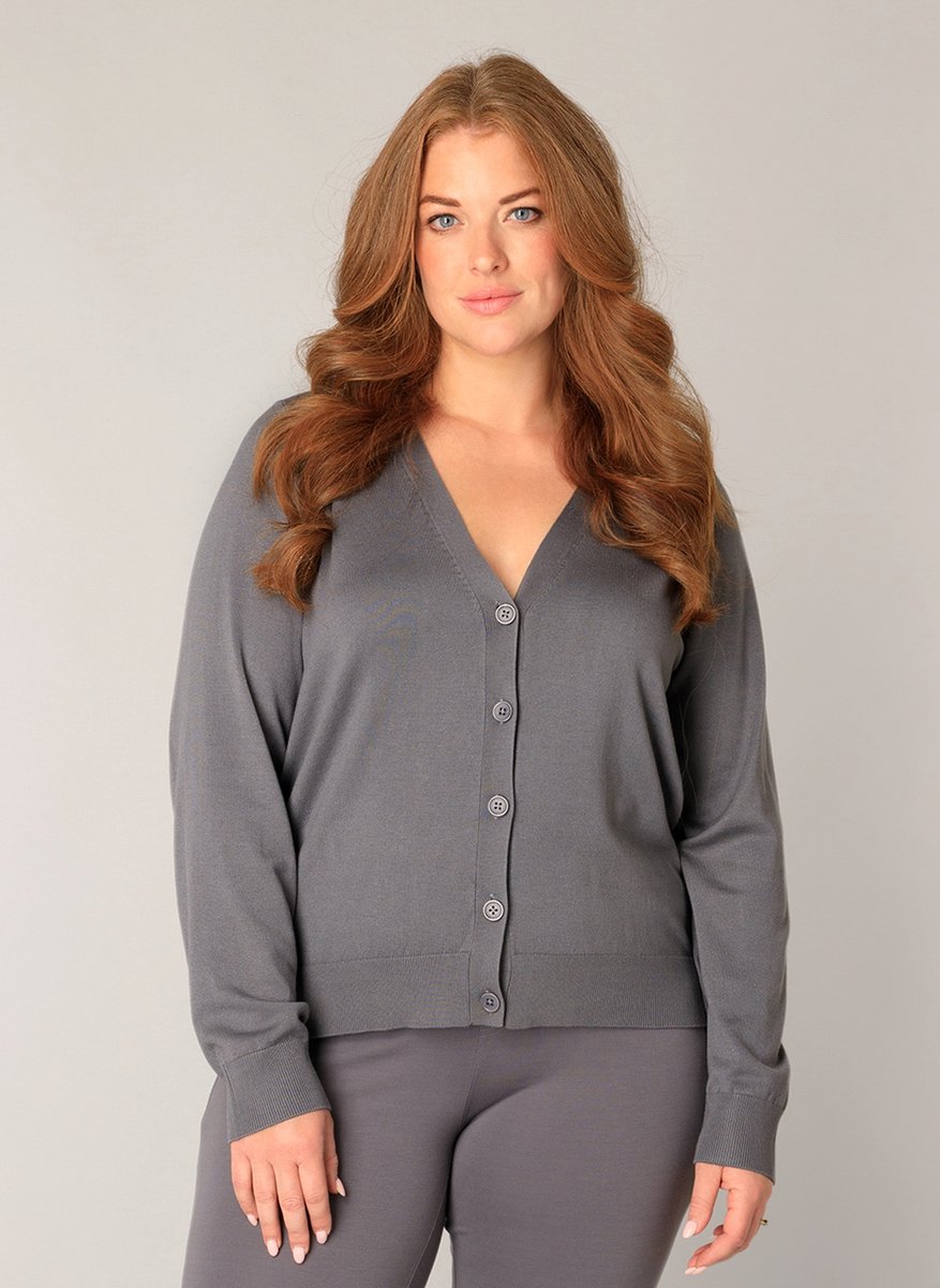 BASE LEVEL CURVY Yvonne Vest - Dark Grey - maat 5(58/60)