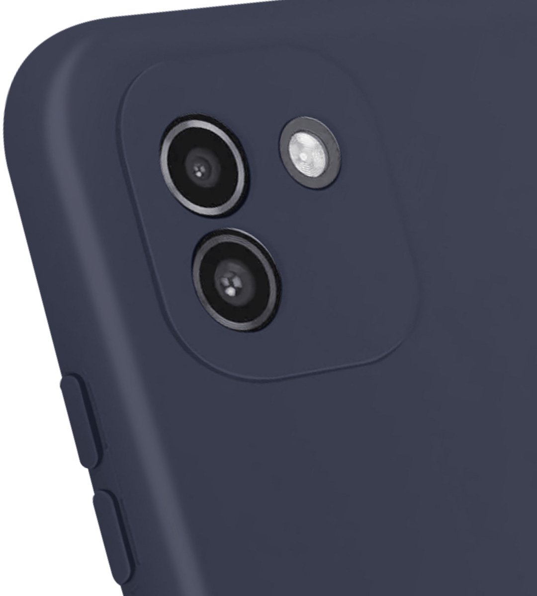 Jaym, Hoesje Geschikt voor Samsung Galaxy A03 4G Premium Silicone Microvezel, Blauw