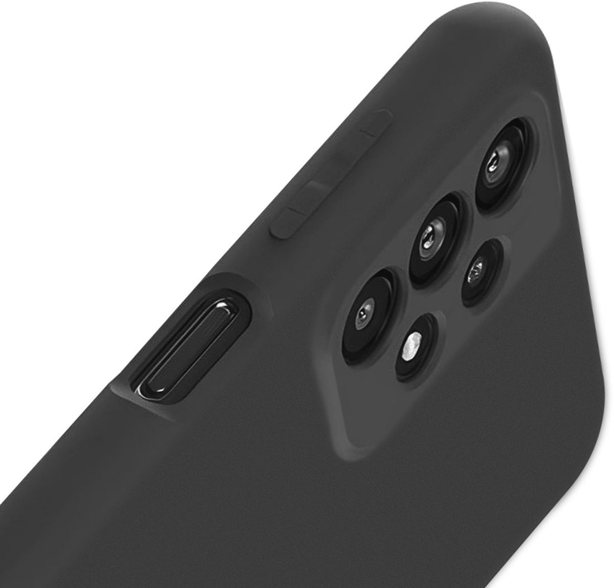Jaym, Hoesje Geschikt voor Samsung Galaxy A13 4G Premium Siliconen Microvezel, Zwart