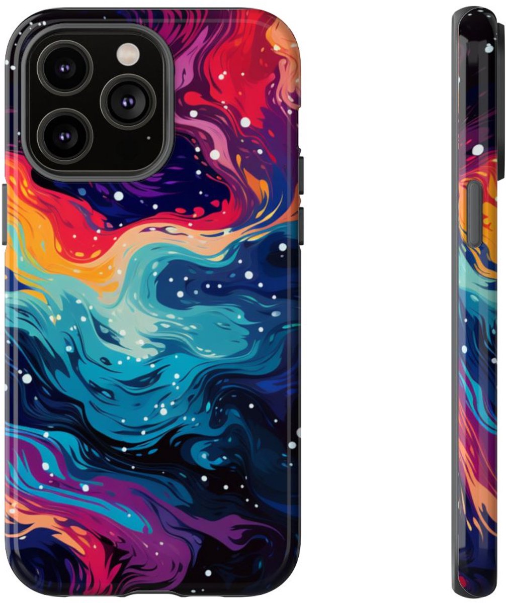 Kleurrijk Abstract Galaxy Patroon – Telefoonhoesje Geschikt voor iPhone 14 Pro Max