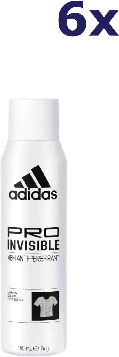 Adidas Pro Invisible Anti-Transpirant Deodorant Spray - 6 x 150 ml