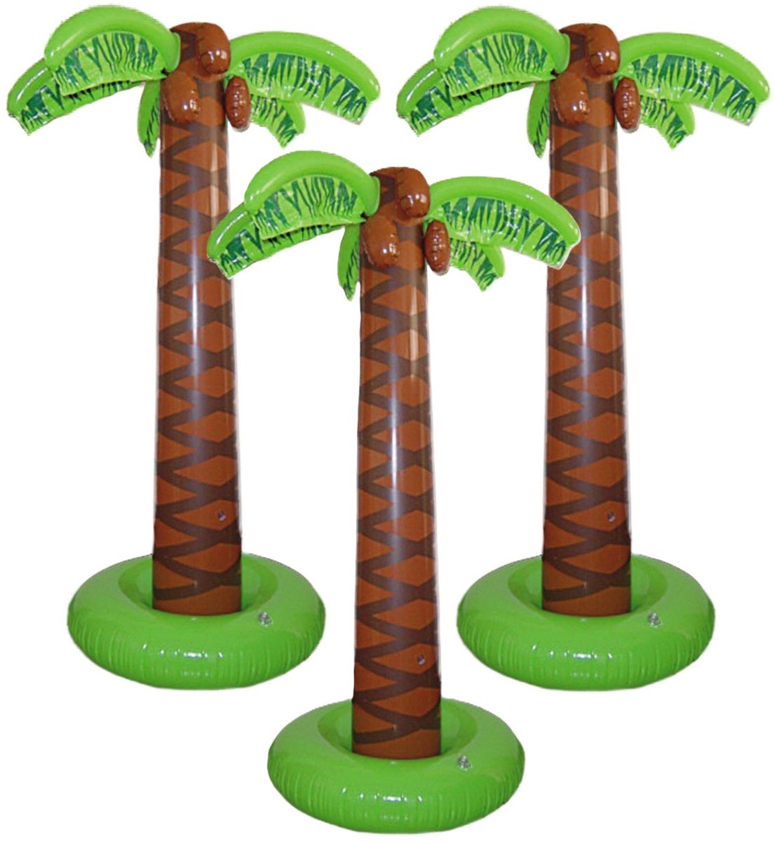 3x stuks opblaasbare deco palmboom 165 cm - Tropische Hawaii feestartikelen/versieringen