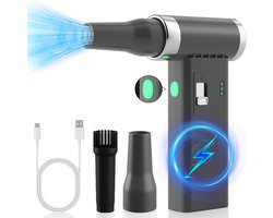 Compressed air Duster -Continuously Variable Speed 110000RPM Electric Air Duster,Rechargeable Cordless Air Blower for Keyboard, PC, Electric Devices Cleaning, Replace Canned Air Compressed Air Cans - grijs