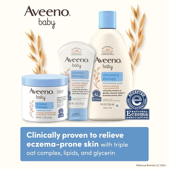 Aveeno Baby Eczema Therapy Moisturizing Baby Cream for Dry, Itchy, Irritated Skin Due to Eczema, Paraben- & Steroid-Free, 354ml van Aveeno — afbeelding 4