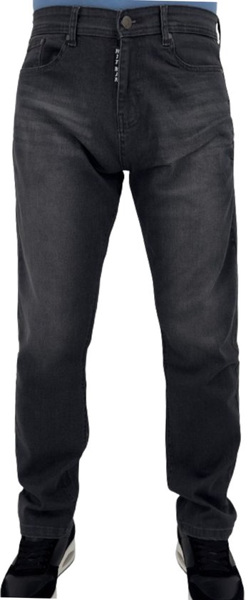 Hitman Jeans Heren - Extra Stretch - Spijkerbroek Heren Volwassenen - Regular-Fit - Spijkerbroek Mannen - Donker Grijs - Maat W32 L32