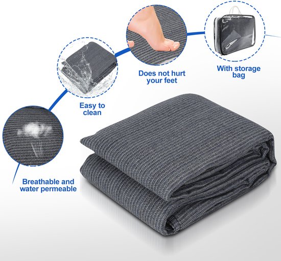 Voortent tapijt campingtapijt Voortenttapijt Antraciet Tenttapijt campingdoek Tenttapijt - HDPE Tapijt 250 x 300CM van Merkloos — afbeelding 4