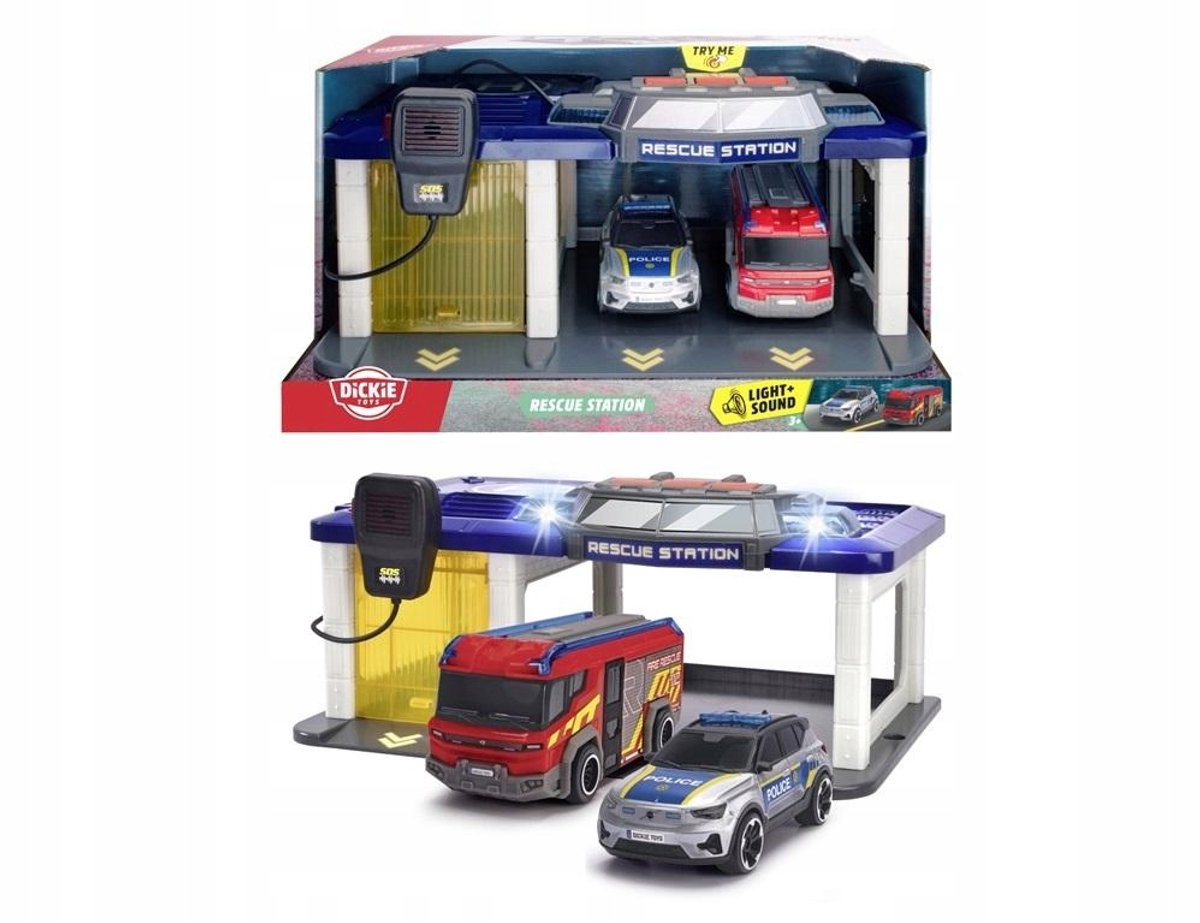 Dickie Toys SOS Reddingsstation met 2 Voertuigen - Licht & Geluid