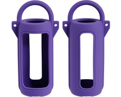 Beschermhoes geschikt voor JBL Grip Bluetooth Speaker - Met Draaghendel, Draagriem en Karabijnhaak - Meerdere Kleuren - Paars - Schokbestendig - Krasbestendig - Siliconen - Hoesje - Case - Bescherming