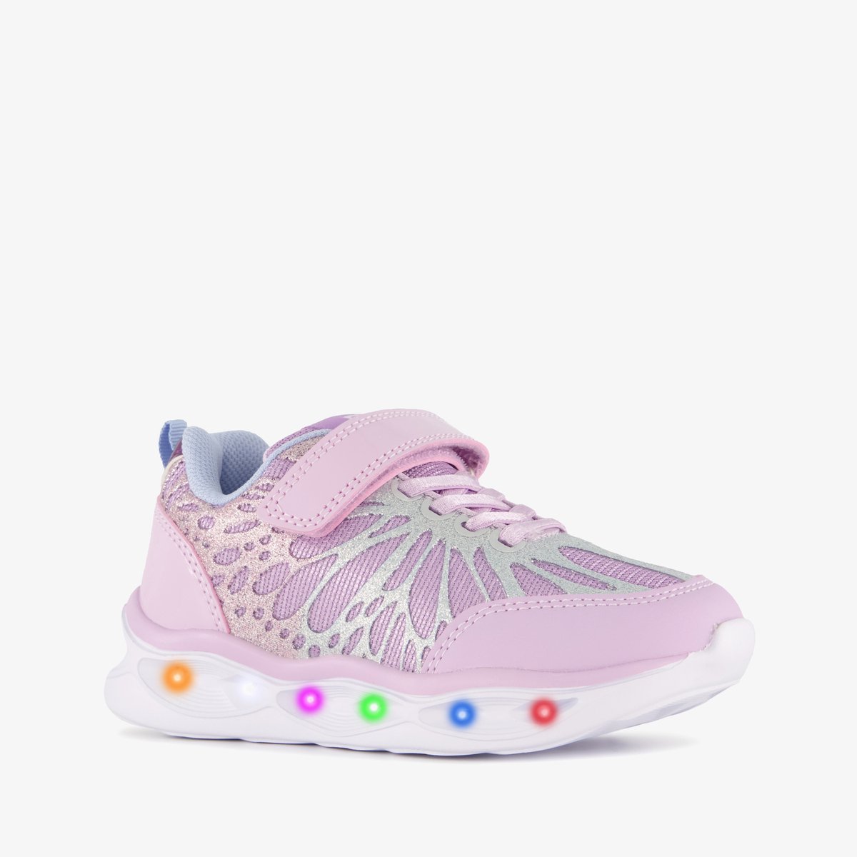 Blue Box meisjes sneakers met lichtjes en glitters paars - Maat 32
