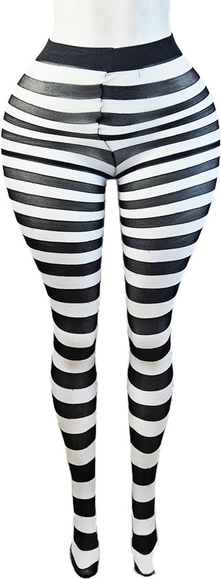 BamBella® - Culotte - taille unique - collants Femme - Taille unique - blanc noir gothique fête halloween