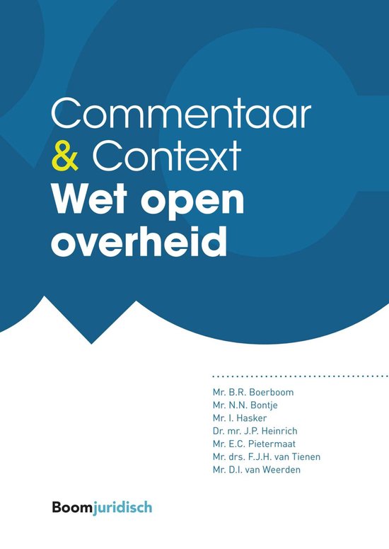 Commentaar & Context - Wet open overheid - cover