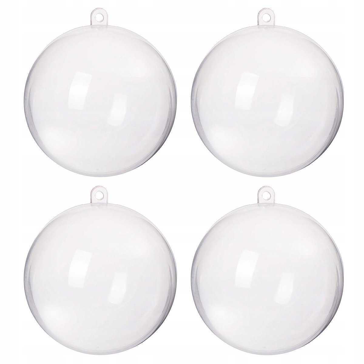 4x Transparante Acryl Kerstballen 6cm - Zelf Decoreren