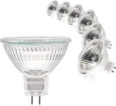 6-pack spots, 12V 50W lampen, GU5.3 lampen, MR16 dimbare lampen, 2700K warm witte halogeenlampen