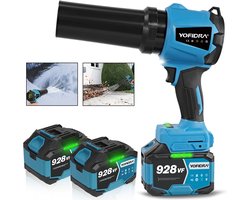 Yofidra Accu Bladblazer met 2x 4500 mAh Accu - 300 m/s Turbo Blazer - Borstelloze Motor - Blaaskracht 1,2 kg - voor Auto-Reiniging, Verwijdert Stof en Sneeuw