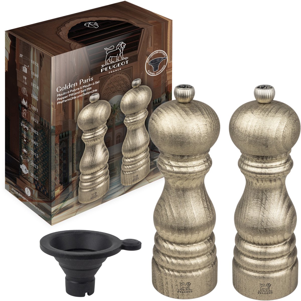 Peugeot Golden Paris - Peper- en zoutmolen - 18 cm - Goud