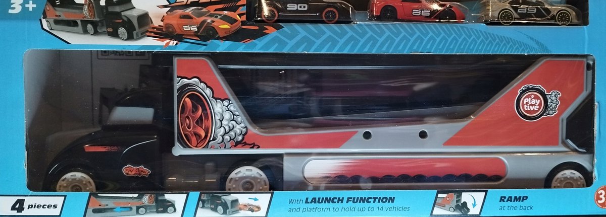 Playtive Autotransporter Speelgoed met 3 Auto's en Lanceerder