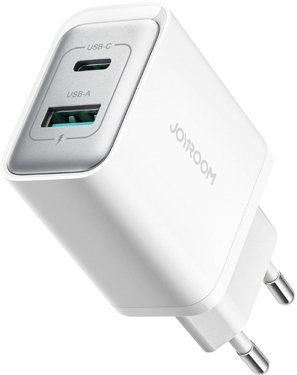 Joyroom 30W Dual-Port USB-A en USB-C oplader - Wit