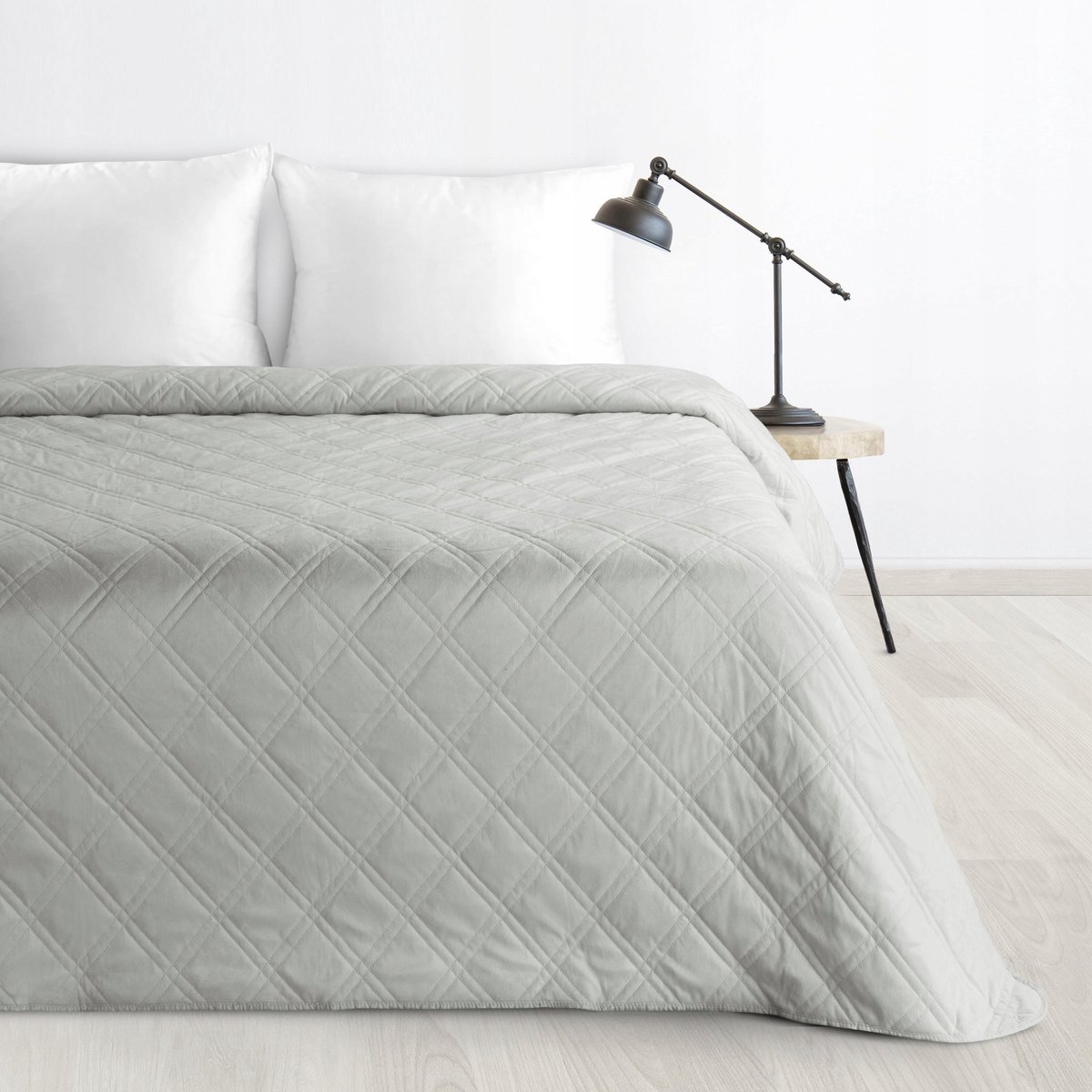 LUIZ 8 Slaapkaadnarzت 200x220cm Zilver Fluweel Gekruld