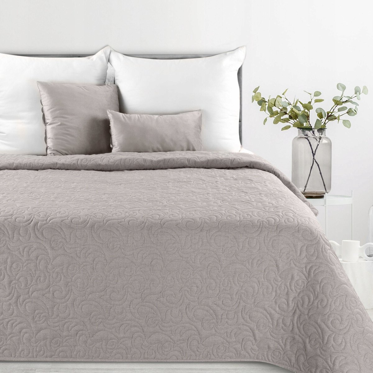 Gewatteerde sprei 220x240cm voor bed, bank, hoekbank - Len4 Grijs
