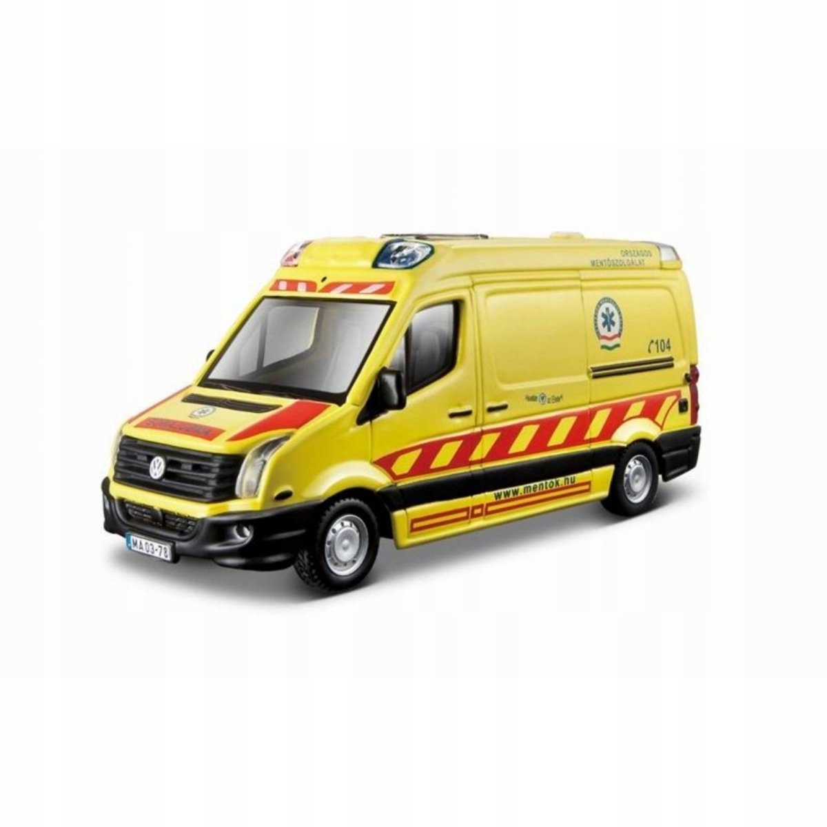 Bburago Volkswagen Crafter Ambulance Schaal 1:50 - Speelgoed Voertuig