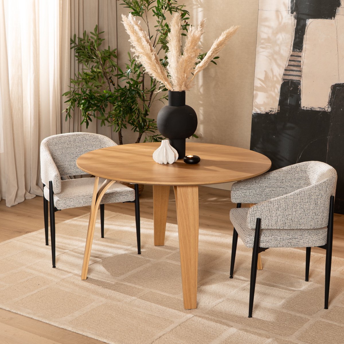 Bronx71 Eettafel Bowie rond naturel eiken Ø 120 cm