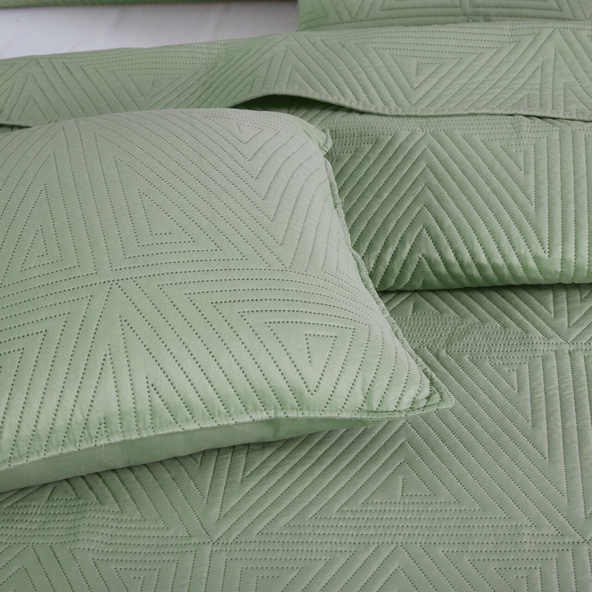 Pittig Fluweel Dekentje Trio Groen 240x220 cm