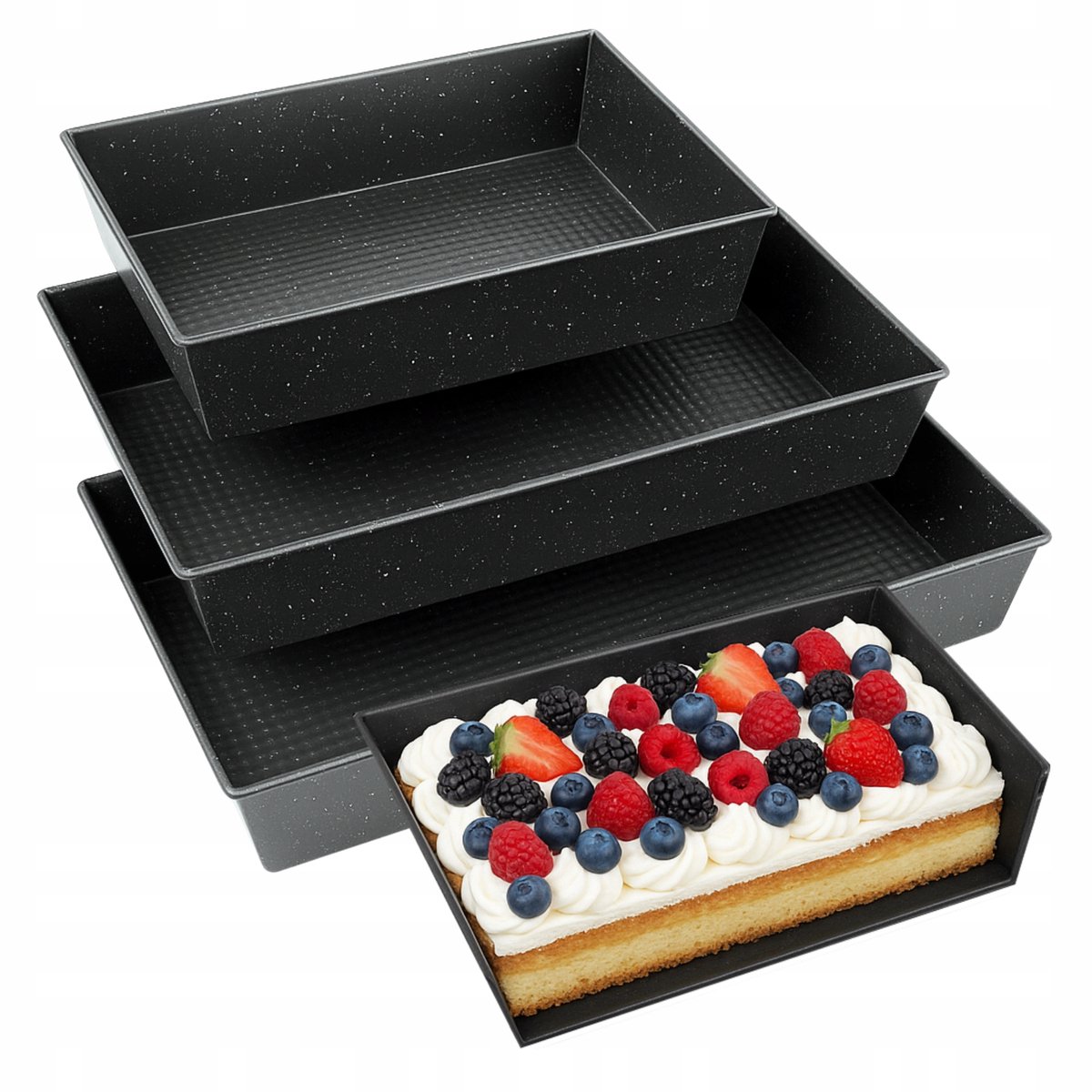 3x Rechthoekige Bakvorm Set - Brood, Cake, Biscuit - Hittebestendig