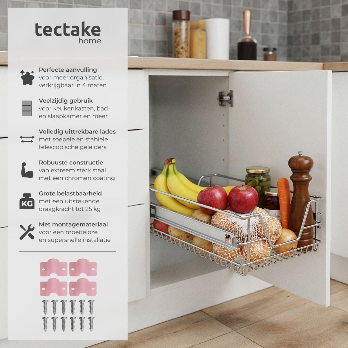 Kast Lade Mand Tectake Telescopische Keukenlade Mand - Volledig Uittrekbaar, Diverse Maten (Single Drawer, 30 Cm) - Voor Meer Overzicht In Je Kast Keuken Organisatie Lade Kast Lade Mand Tectake Telescopische Keukenlade Mand - Volledig Uittrekbaar, Diverse Maten (Single Drawer, 30 Cm) - Voor Meer Overzicht In Je Kast Keuken Organisatie Lade