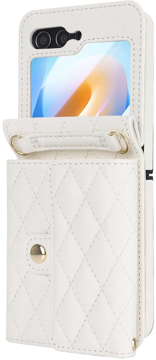 CaseBoutique Backcase hoesje geschikt voor Samsung Galaxy Z Flip 6 - Effen Wit - Kunstleer