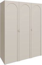Selsey Arkadia – Kledingkast met 3 deuren met boogvormige groeven, kasjmiergrijs, 150 cm