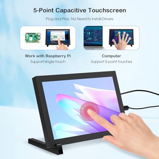 Android Monitor 8 Inch 8 Inch Touch Screen Monitor voor Raspberry Pi en PC | bol
