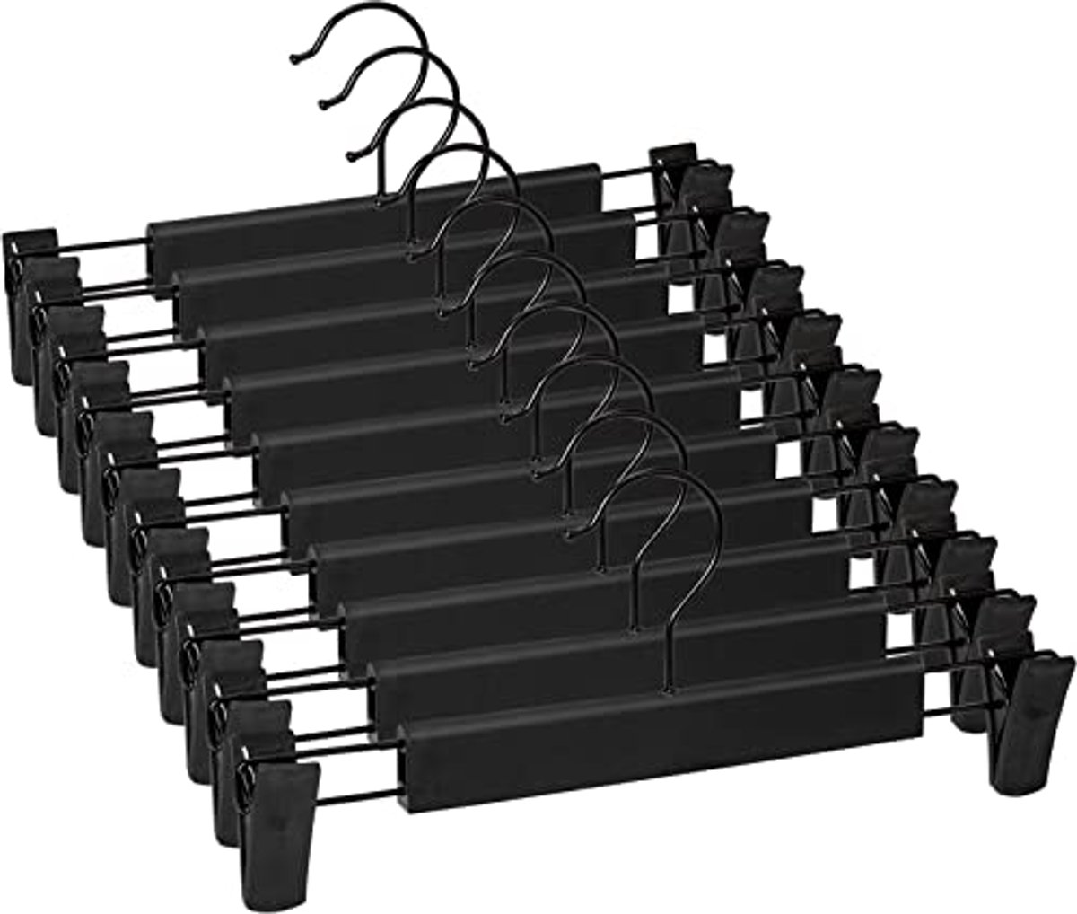 Ruimtebesparende Antislip Kleerhangers met Verstelbare Clips - 10 Stuks