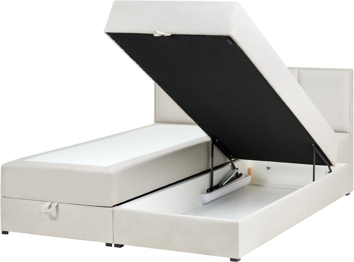 BARONET - Boxspringbed - Gebroken wit - 160 x 200 cm - Polyester