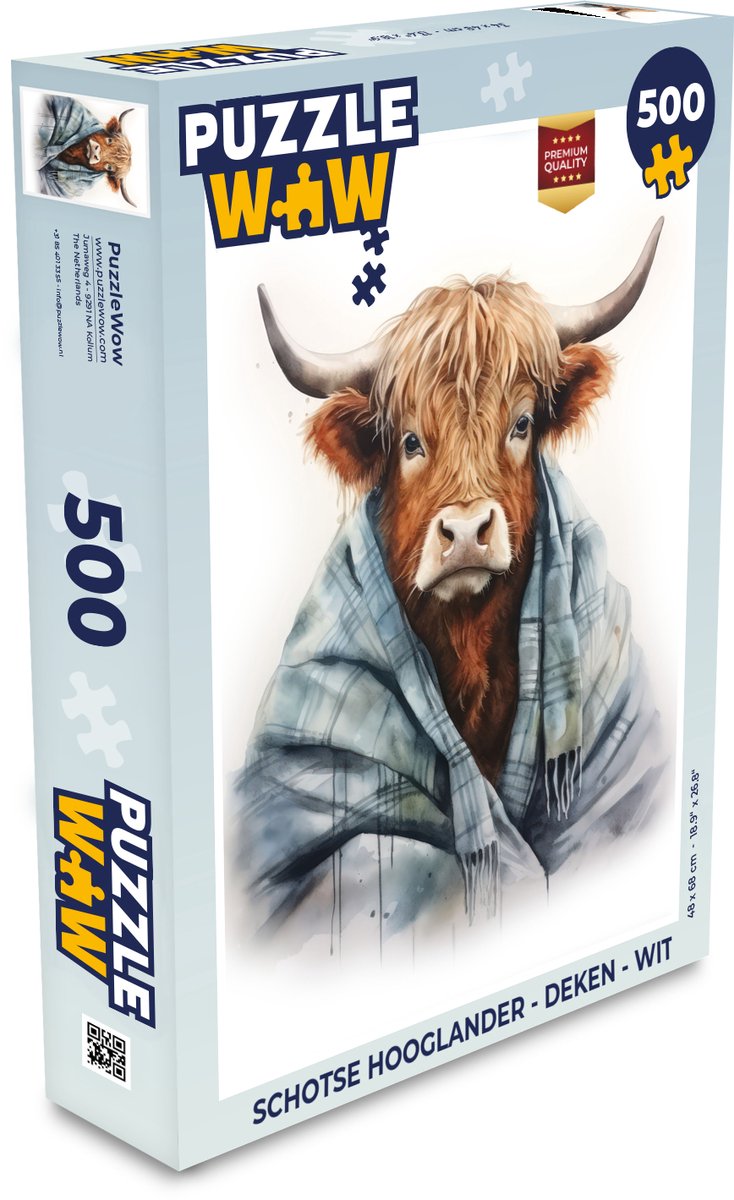 Schotse hooglander - Deken - Wit