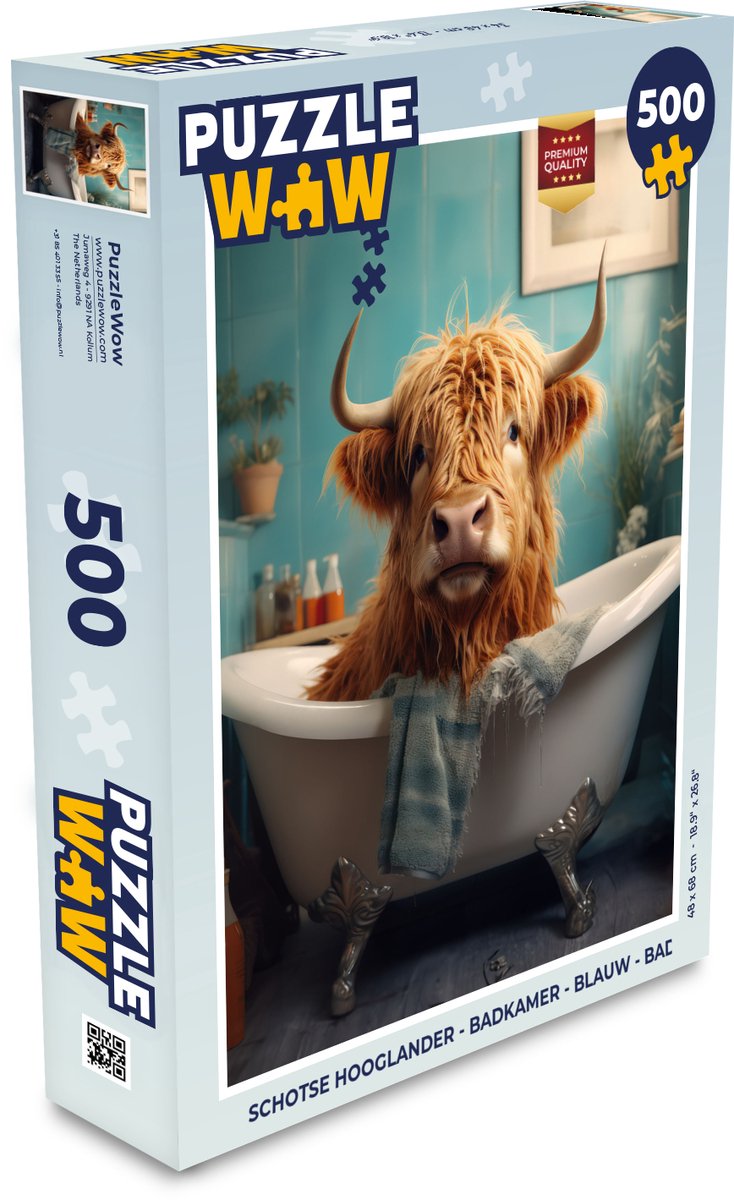 Schotse hooglander - Badkamer - Blauw - Bad