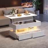 MERAX Table Basse Relevable Rectangulaire Noir - 45x96 Cm Led Panneau De Particules MERAX Table Basse Relevable Rectangulaire Noir - 45x96 Cm Led Panneau De Particules
