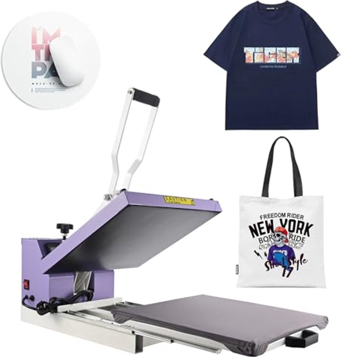 Digitale warmtesublimatiemachine 38 x 38 cm voor T-shirts en meer