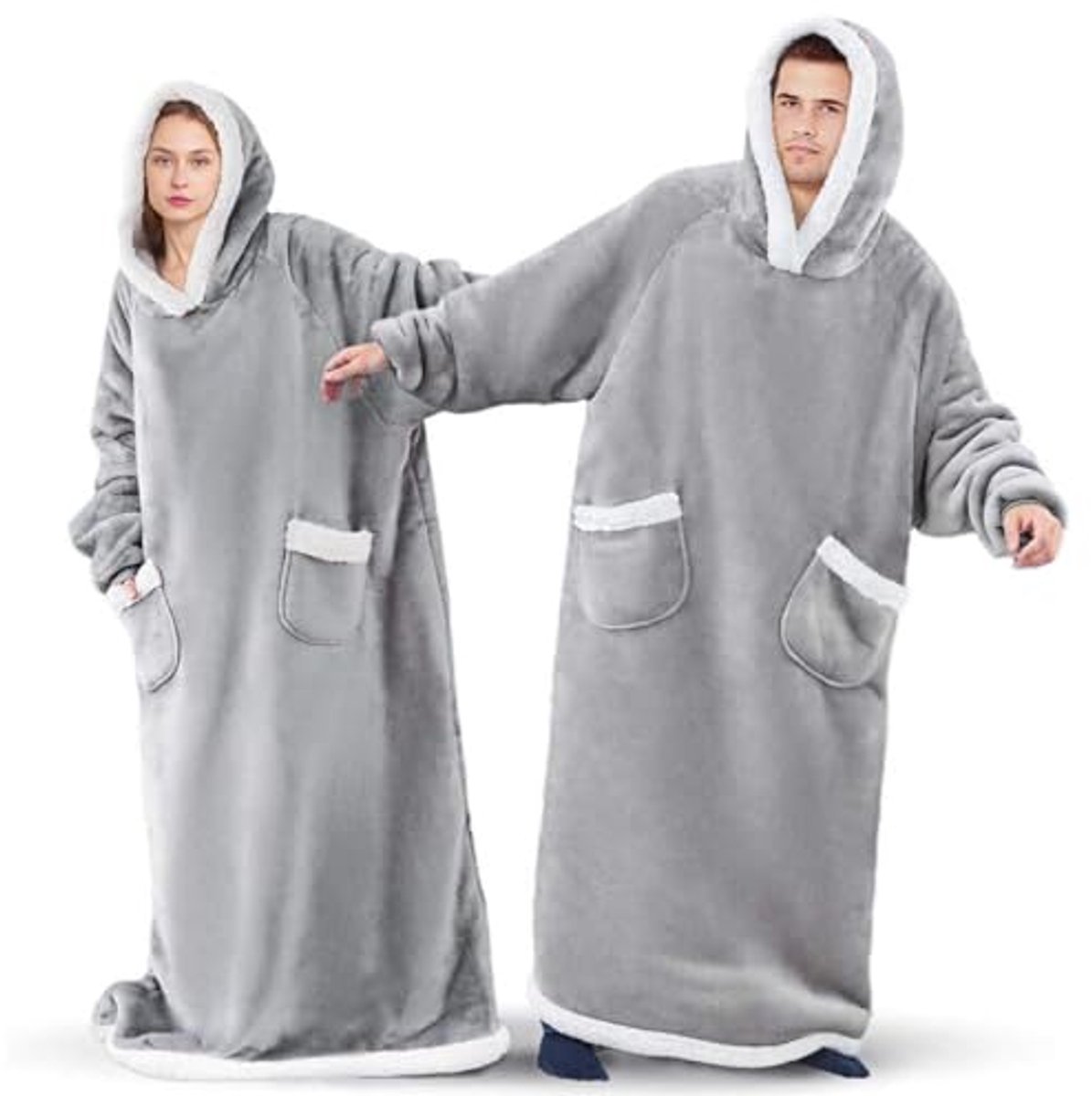 Oversized Deken Hoodie voor Volwassenen en Jongeren - Warme Sherpa Fleece met Mouwen