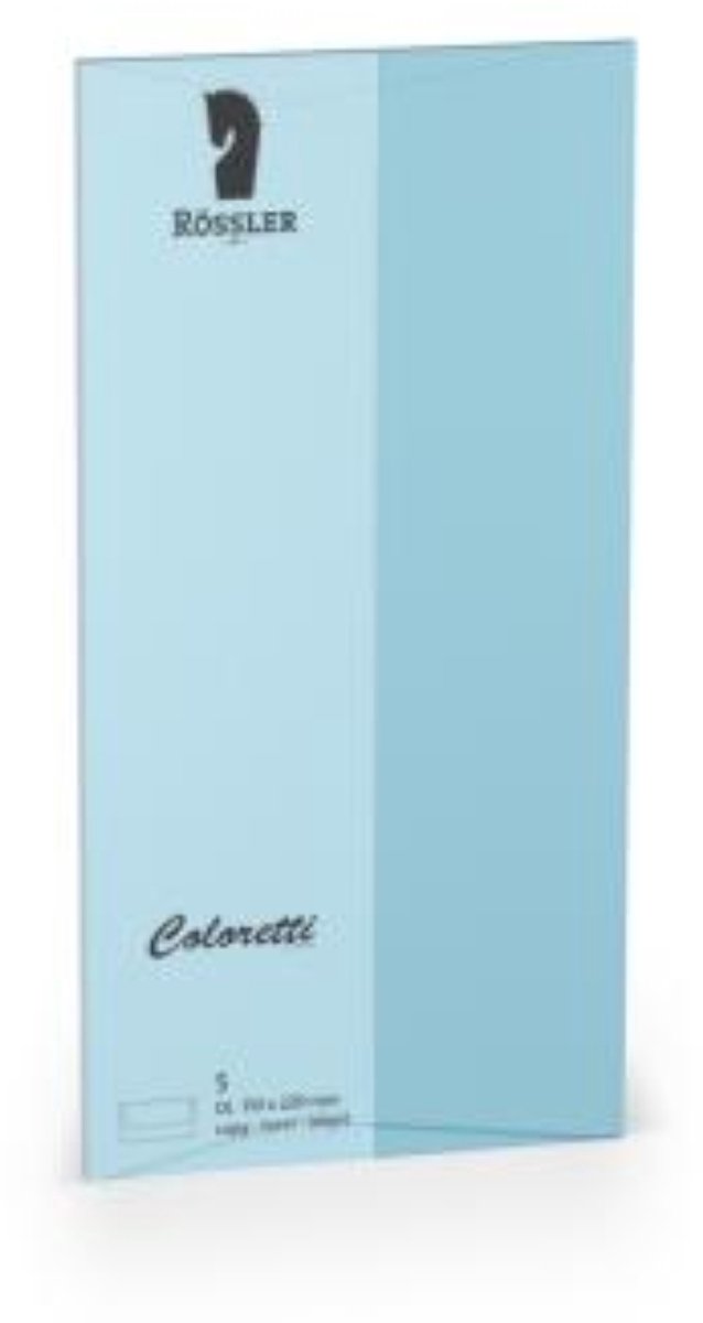 Envelop - Blauw Hemelsblauw - Coloretti - 110x220mm - 5 stuks - Din Lang - Enveloppe - Himmelblau - EA 5/6