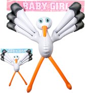 Opblaas Ooievaar 75 cm raam decoratie