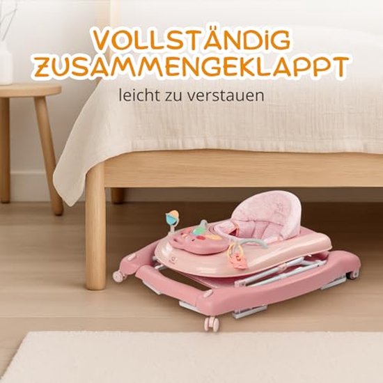 Loopwagen Baby deluxe XXL met muziek- en schommelfunctie (Blauw