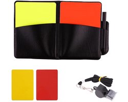 Football Referee Card, Red and Yellow Football Card, Yellow and Red Card, Football Referee Tool for Football Matches (3 Pieces, with Whistle)