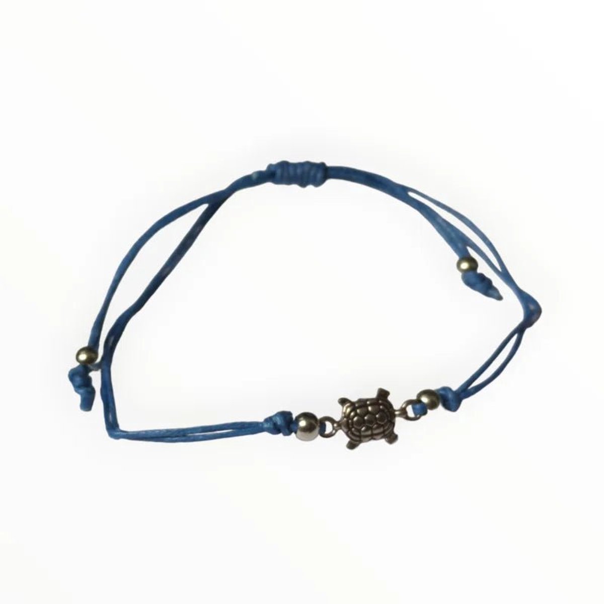 Aramat Jewels - verstelbare touw armband schildpad - Blauw - dames