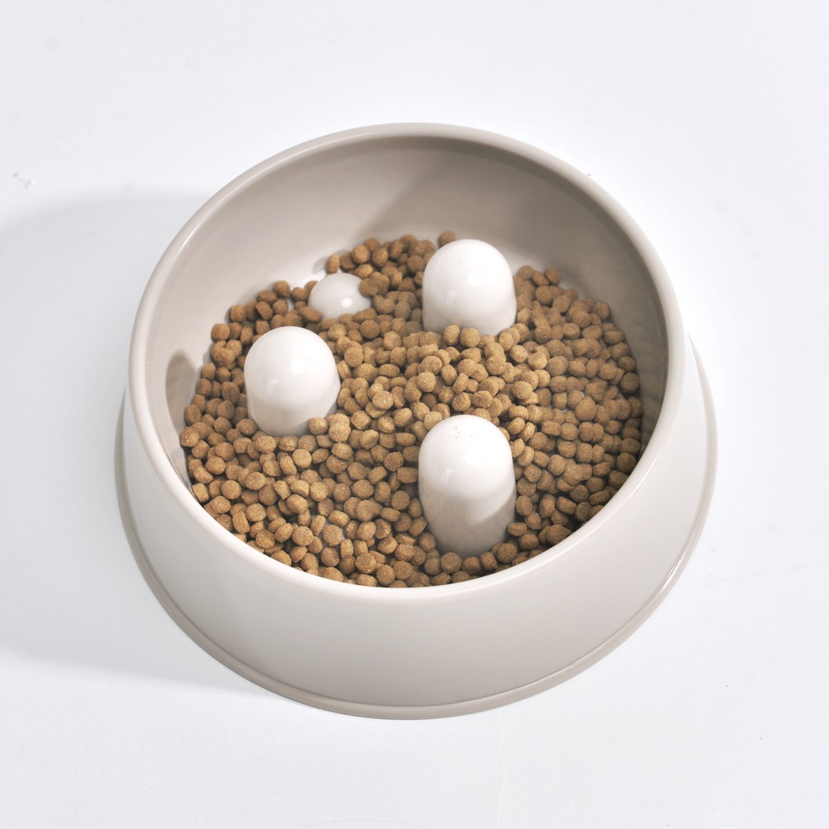 RHRQuality Slowfood Anti-Schrokbak - Kat en Hond - Small Ø20cm - Cappuccino
