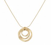 Collier doré pour femme avec pendentif rond superposé aux formes organiques – collier avec pendentif