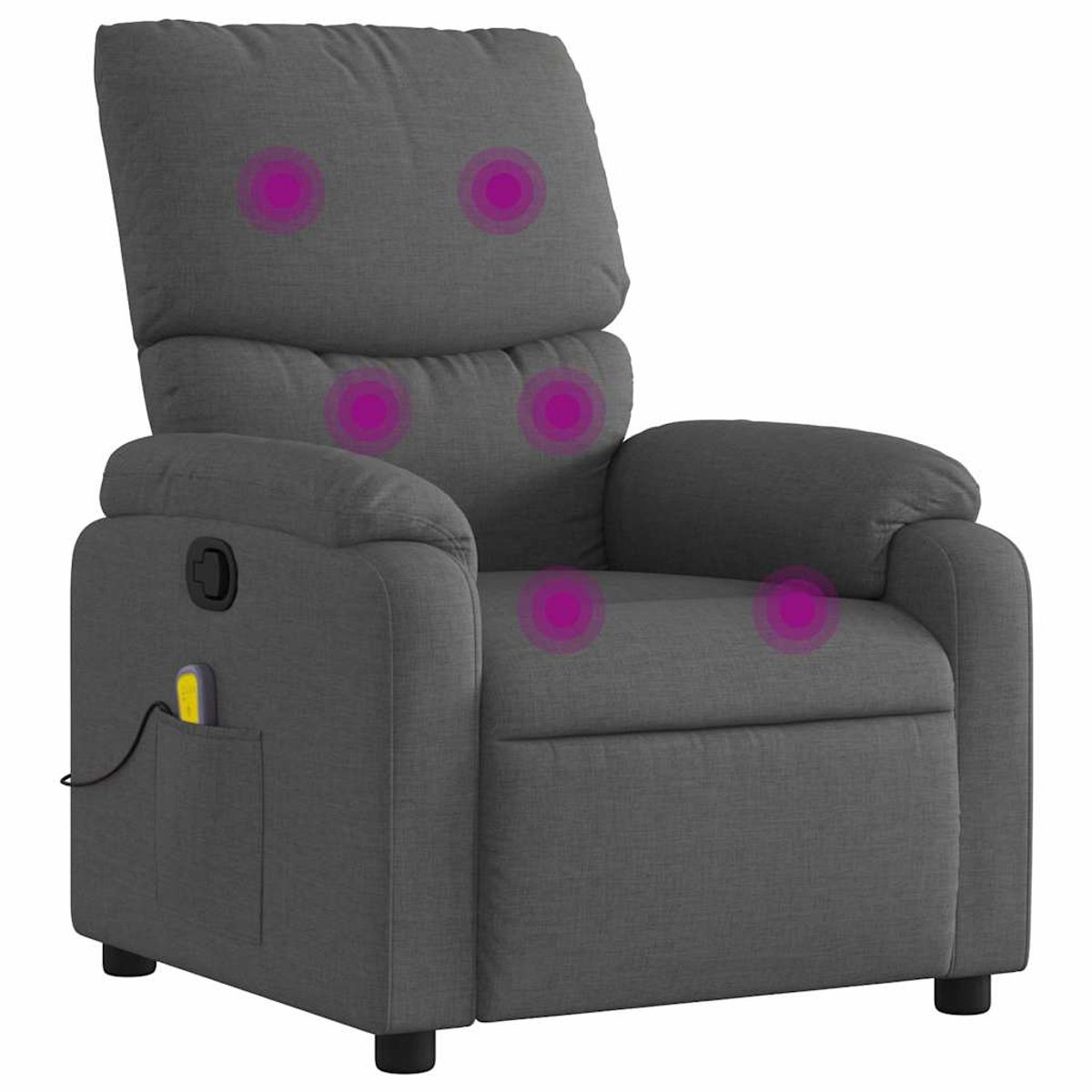 vidaXL Massagestoel - verstelbaar - stof - donkergrijs