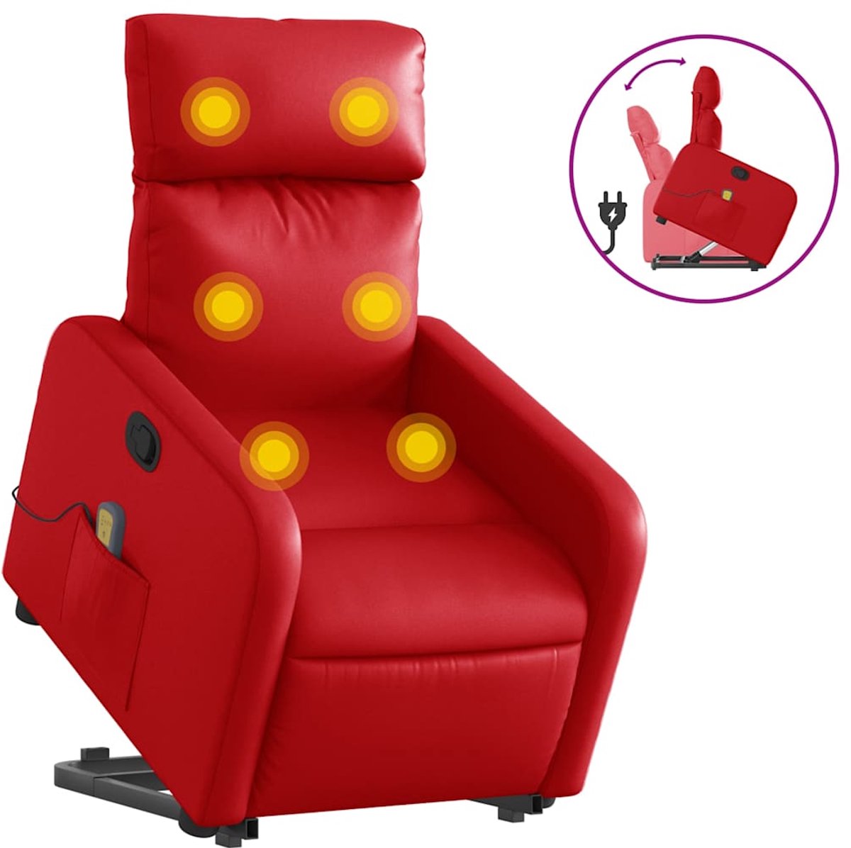 vidaXL Sta-op-massagestoel - verstelbaar - kunstleer - rood